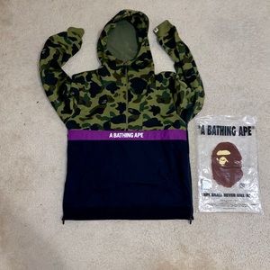 Bape Pullover Zip Hoodie
